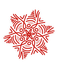 red and white snowflakes