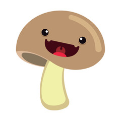 Isolated cute happy mushroom character Vector