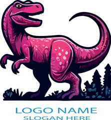 3D Dinosaurs logo icon vector white background .