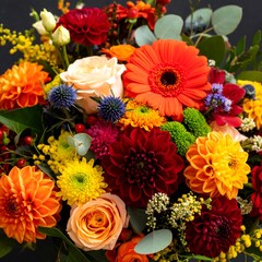 Vibrant autumn bouquet