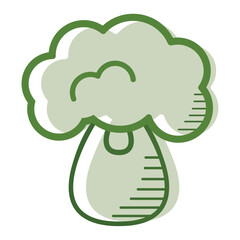 Isolated colored brocoli icon Flat design Vector