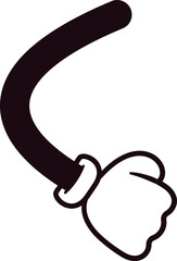 Funny comic hand in glove