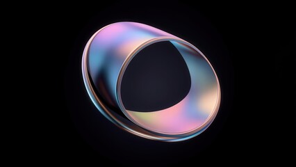 Futuristic Holographic Mobius Strip with Luminous Pastel Gradients