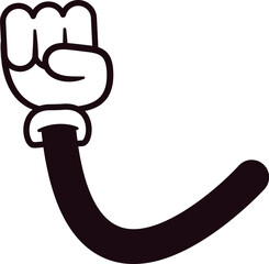 Fist caricature hand gesture vector illustration