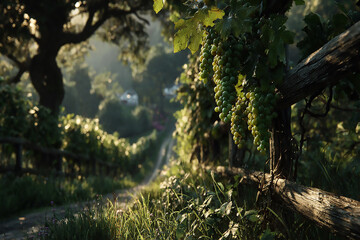 Vines gracefully climbing up a wooden log, showcasing the intricate and beautiful details of natural growth.
