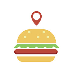 Burger location pointer. Vector