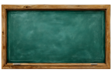 Classic green chalkboard with rustic wooden frame, perfect for educational displays, presentations, or creative brainstorming sessions.