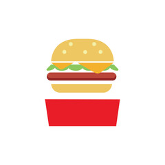 Cheeseburger on tray. Vector