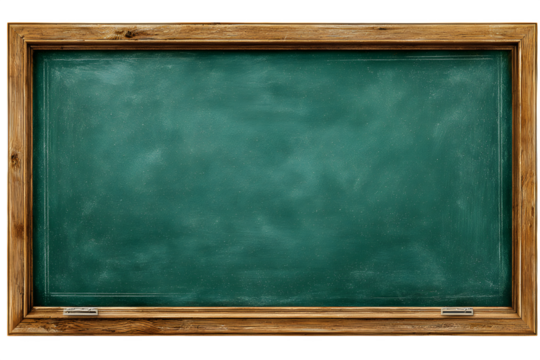 Classic green chalkboard with rustic wooden frame, perfect for educational displays, presentations, or creative brainstorming sessions.