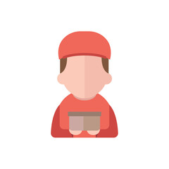 Delivery man with parcel. Vector