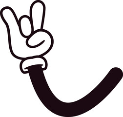 Rock-n-roll comic hand gesture vector illustration