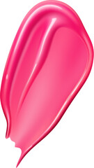 Realistic pink lipstick cosmetic swatch of lip color makeup and paint smear, isolated vector. Red lipstick swatch of cream blob stroke smudge for lipstick gloss, liquid blush makeup and nail polish