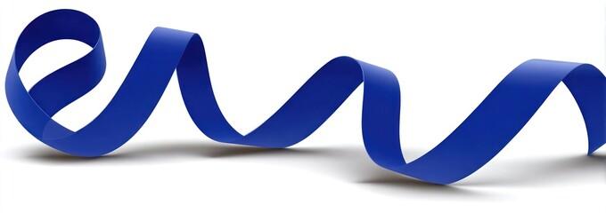 A vibrant, dynamic, twisting ribbon of deep blue