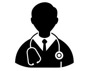 Doctor stethoscope silhouette vector,stethoscop icon