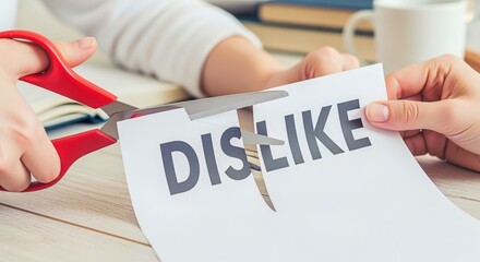 Cutting 'Dislike' on Paper with Scissors: Overcoming Negativity and Embracing Change for Positive Mindset