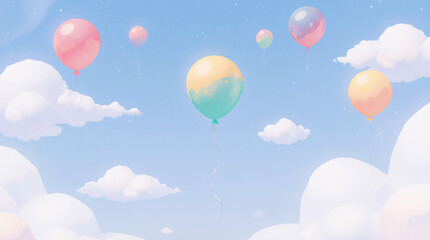 balloons in the sky