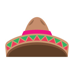 Mexican sombrero hat view. Vector