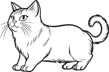 Coloring for children, cat, vector.