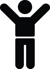 Simple silhouette of a person with arms raised