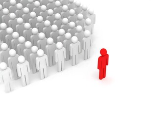 Individual amidst a crowd