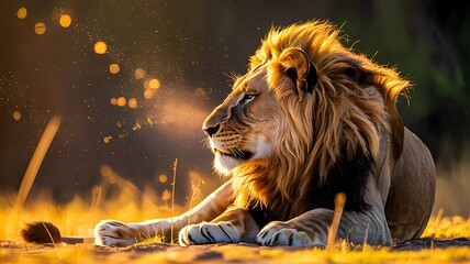 Lion resting in gLion resting in golden light

olden light