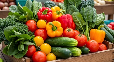 Fresh Organic Vegetables and Produce (AI Generated)