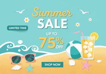 Grab incredible summer deals with our massive 75% off sale, perfect for beach promotions and seasonal advertising campaigns