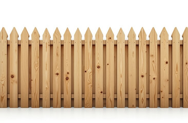 Wooden fence insulated on a white background