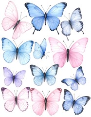Obraz premium Delicate pastel butterflies