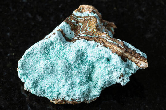 sample of raw aurichalcite mineral on black