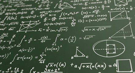Math Equations on Green Chalkboard (AI Generated)