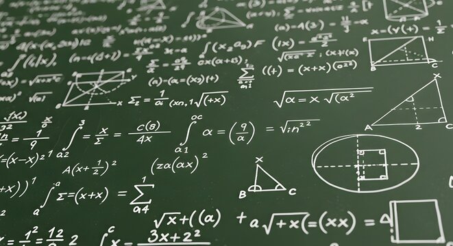 Math Equations on Green Chalkboard (AI Generated)