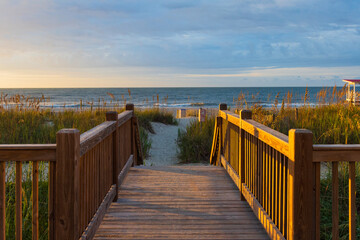 wooden bridge over the sea, myrtle beach