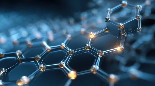 glowing molecular structure network - Powered by Adobe