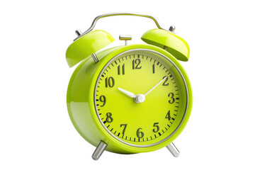 Retro twin bell alarm clock isolated on transparent background. Alarm clock isolated on white background.