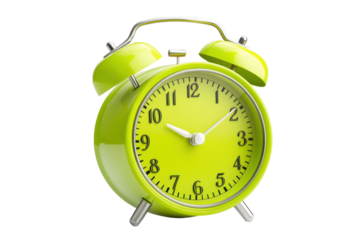 Retro twin bell alarm clock isolated on transparent background. Alarm clock isolated on white background.