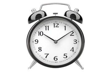 Retro twin bell alarm clock isolated on transparent background. Alarm clock isolated on white background.