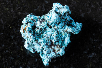 Obraz premium sample of raw shattuckite mineral on black