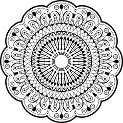 Intricate Mandala Design with Floral Elements