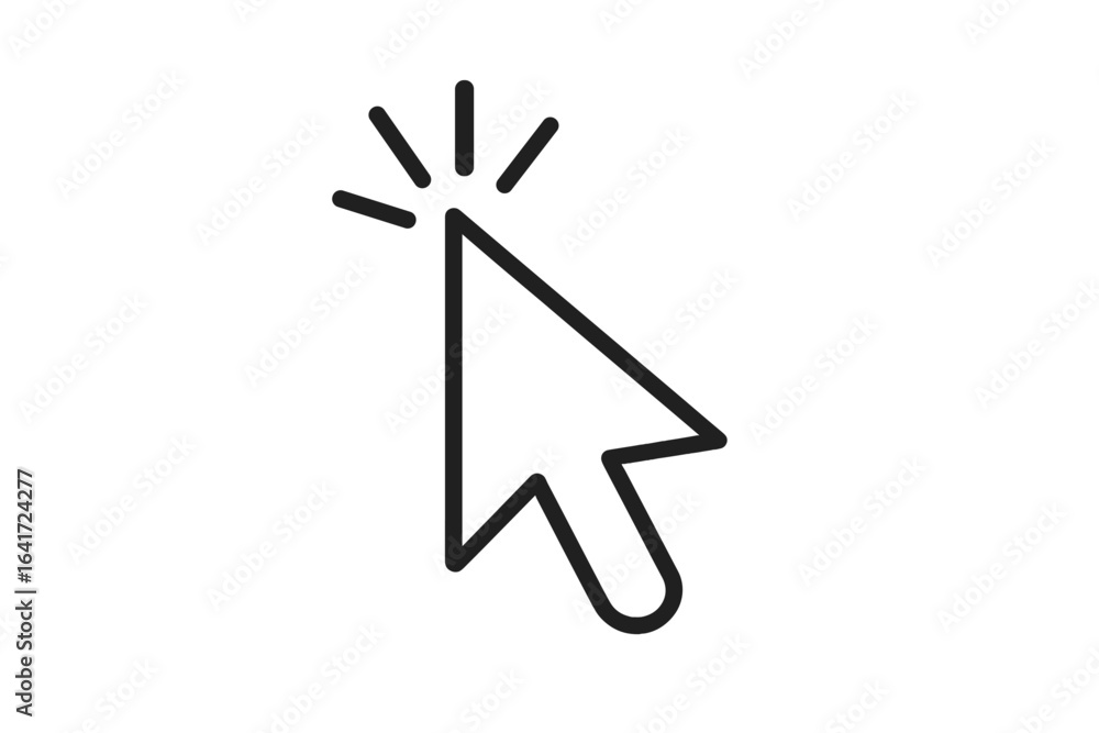 Aufkleber click cursor pointer icon for web action. simple outline vector illustration of mouse arrow clicking