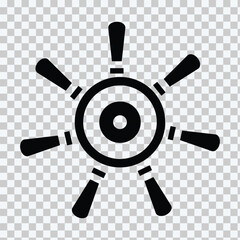 Ship Steering Wheel Line Icon. Editable Stroke.
