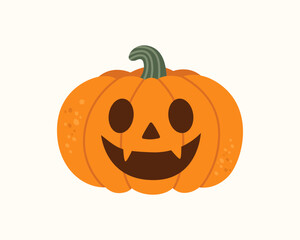 Cute Smiling Jack O Lantern Pumpkin Illustration for Halloween Decorations and Seasonal Designs