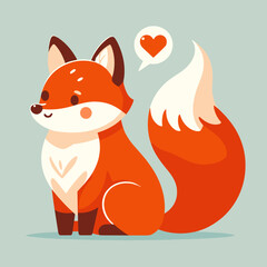 Obraz premium Cute cartoon fox with sparkling details, playful mood, adorable character design, vibrant colors