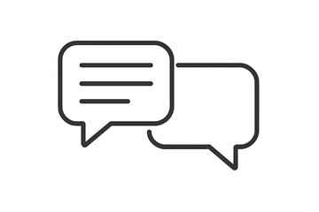 Fototapeta premium Speech bubble icons, linear design chat message symbols, vector illustration with transparent background, communication, conversation, dialogue, message exchange, speech balloon, chat interface