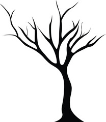 dead tree, vector illustration, 2D vector, tree, black tree