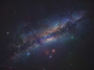 Obraz premium Cosmic nebula with glowing stars space cosmos