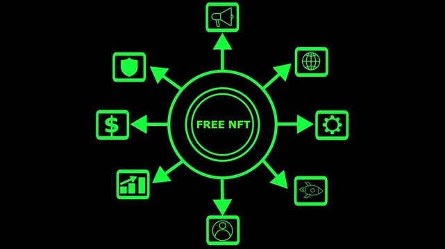 modern, NFT, non-fungible, office Businessman with Free NFT hologram concept blockchain..