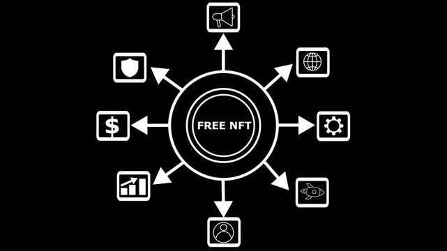 modern, NFT, non-fungible, office Businessman with Free NFT hologram concept blockchain..