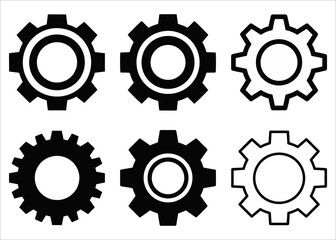 Black gear vector set