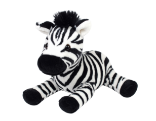 A zebra plush toy, isolated on a white background, perfect for use in children's themes, wild animal content, or playful designs.
